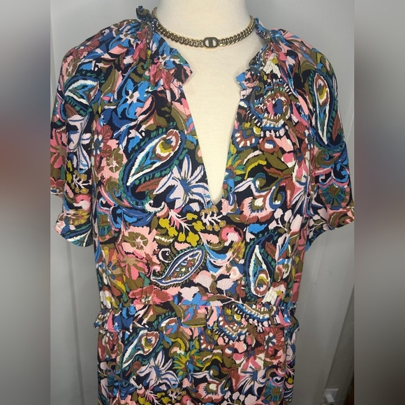 Anthropologie Multicolor Paisley Floral Mini Dress - Picture 5 of 9